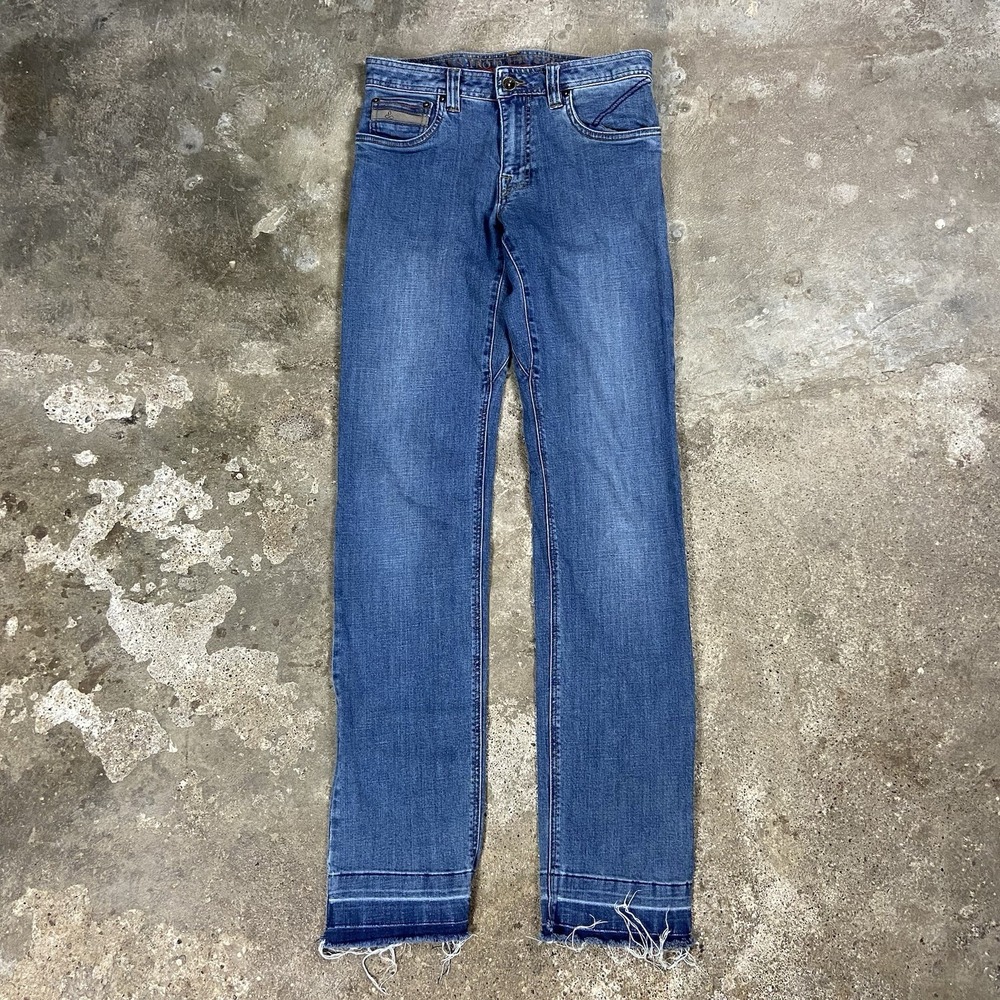 Prana Jeans Size 28x34 Blue Denim Medium Wash Skinny Straight Fit Hiking Wear